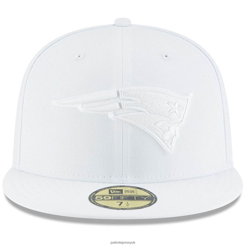 New Era White on White 59FIFTY Fitted Hat Men Patriots Jersey Accessories 6B6H8J315