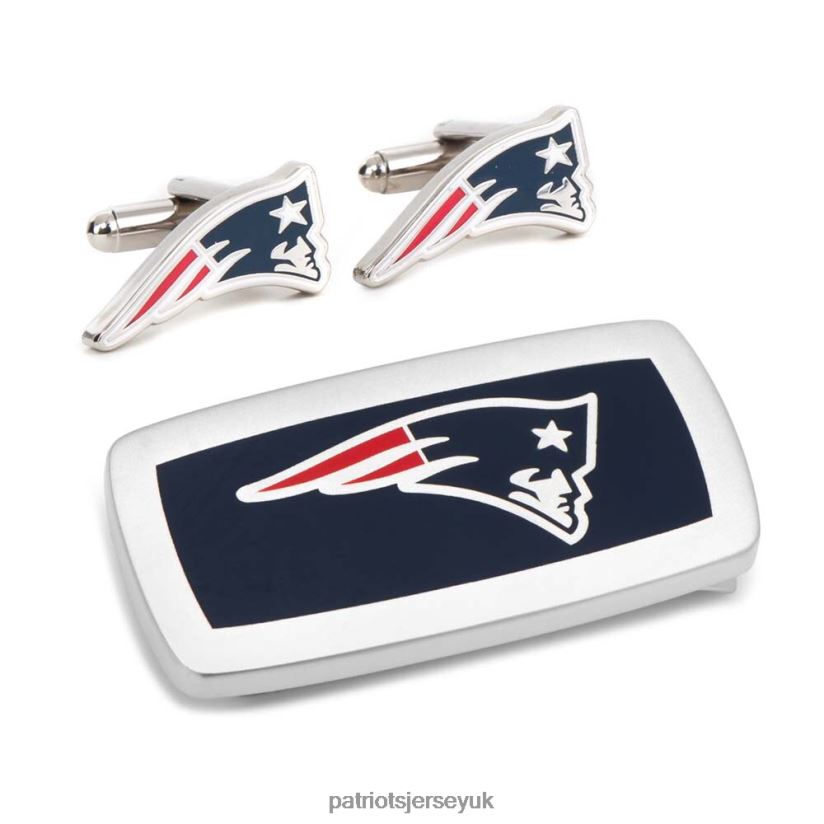 Navy Cufflinks and Cushion Money Clip Gift Set Men Patriots Jersey Accessories 6B6H8J66