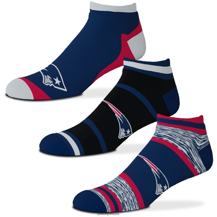 For Bare Feet Cash Three-Pack Ankle Socks Men Patriots Jersey Accessories 6B6H8J52