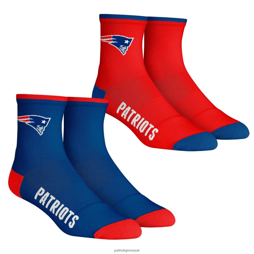 Rock Em Socks Core Team 2-Pack Quarter Length Sock Set Men Patriots Jersey Accessories 6B6H8J2