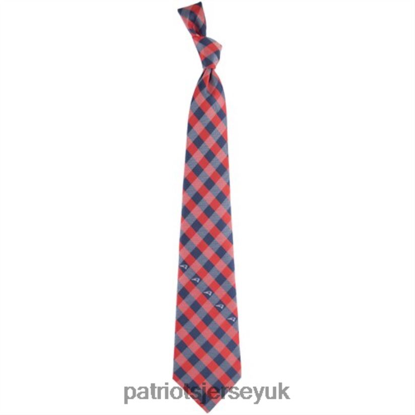 Woven Checkered Tie - Navy Blue/Red Men Patriots Jersey Accessories 6B6H8J50