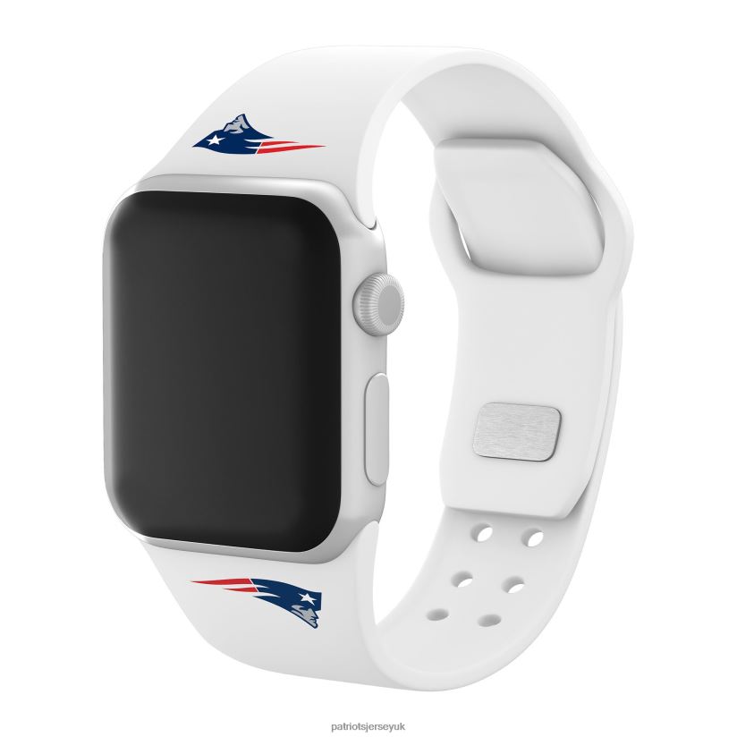 White Logo Silicone Apple Watch Band Men Patriots Jersey Accessories 6B6H8J27