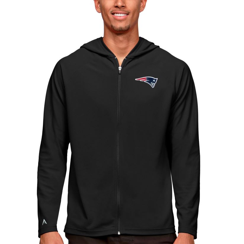 Antigua Black Logo Legacy Full-Zip Hoodie Men Patriots Jersey Clothing 6B6H8J754