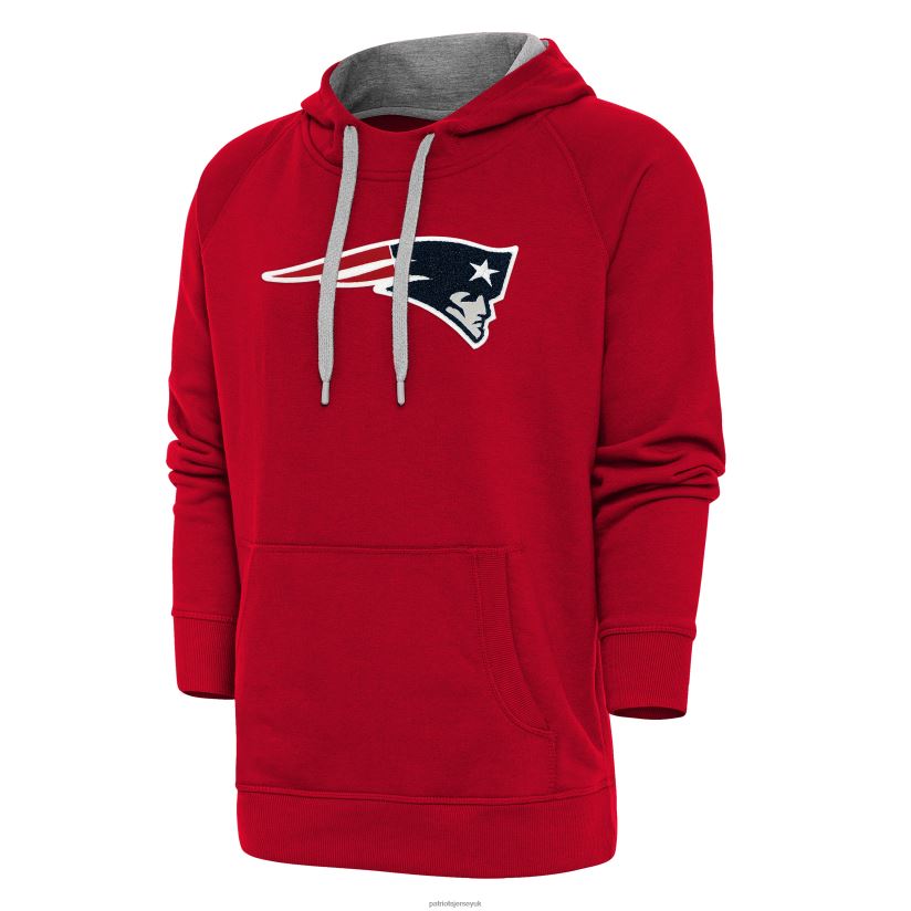 Antigua Red Victory Chenille Pullover Hoodie Men Patriots Jersey Clothing 6B6H8J797