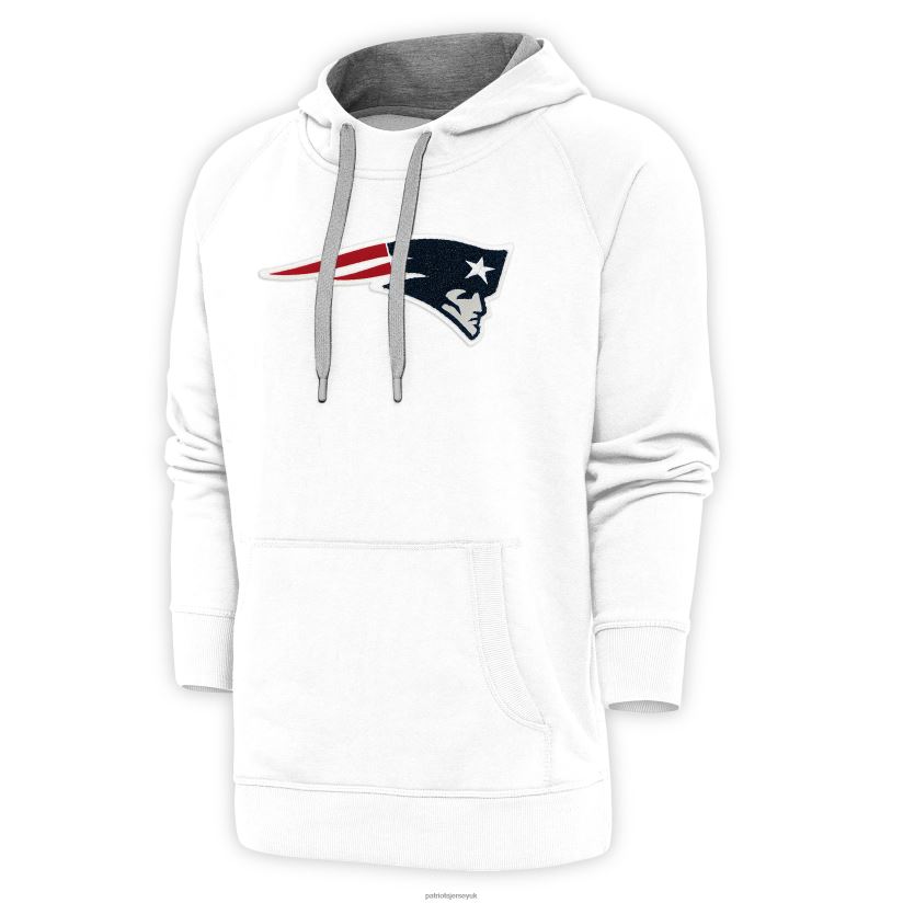 Antigua White Victory Chenille Pullover Hoodie Men Patriots Jersey Clothing 6B6H8J682
