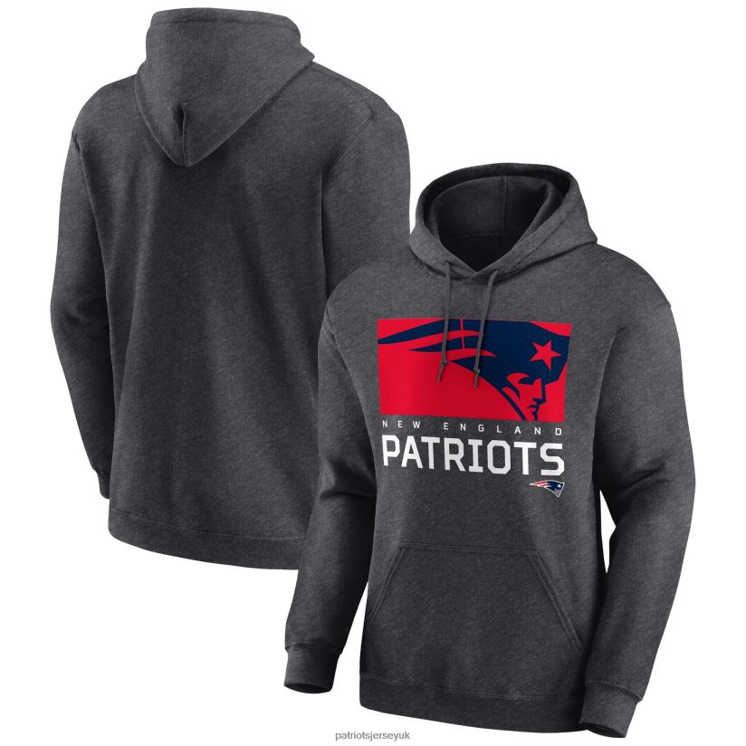 Charcoal Breakneck Blitz Pullover Hoodie Men Patriots Jersey Clothing 6B6H8J476