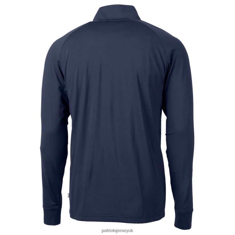 Cutter & Buck Navy Big & Tall Adapt Eco Knit Stretch Recycled Quarter-Zip Pullover Top Men Patriots Jersey Clothing 6B6H8J803