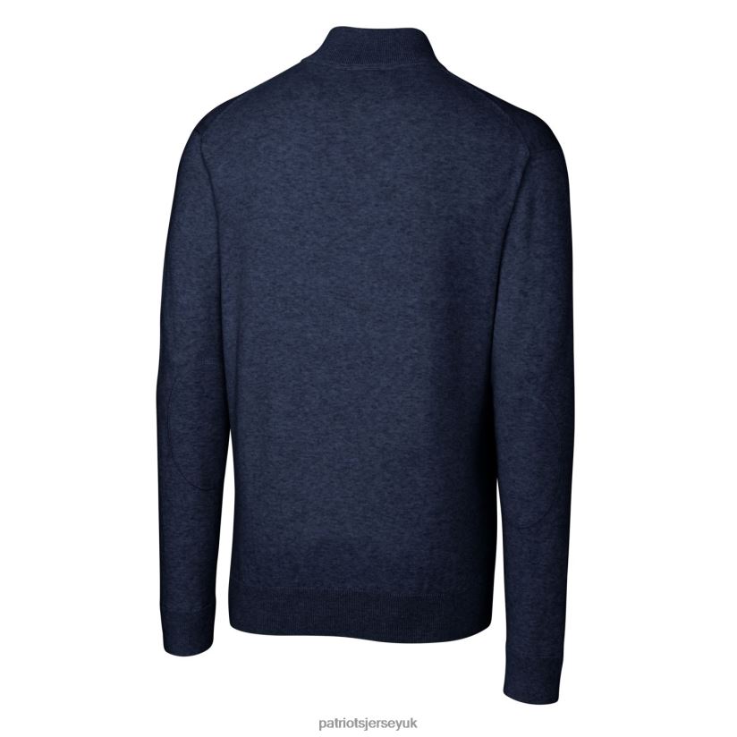 Cutter & Buck Navy Big & Tall Lakemont Quarter-Zip Pullover Sweater Men Patriots Jersey Clothing 6B6H8J661
