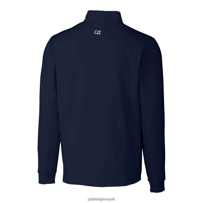 Cutter & Buck Navy Big & Tall Traverse Stretch Quarter-Zip Pullover Top Men Patriots Jersey Clothing 6B6H8J713