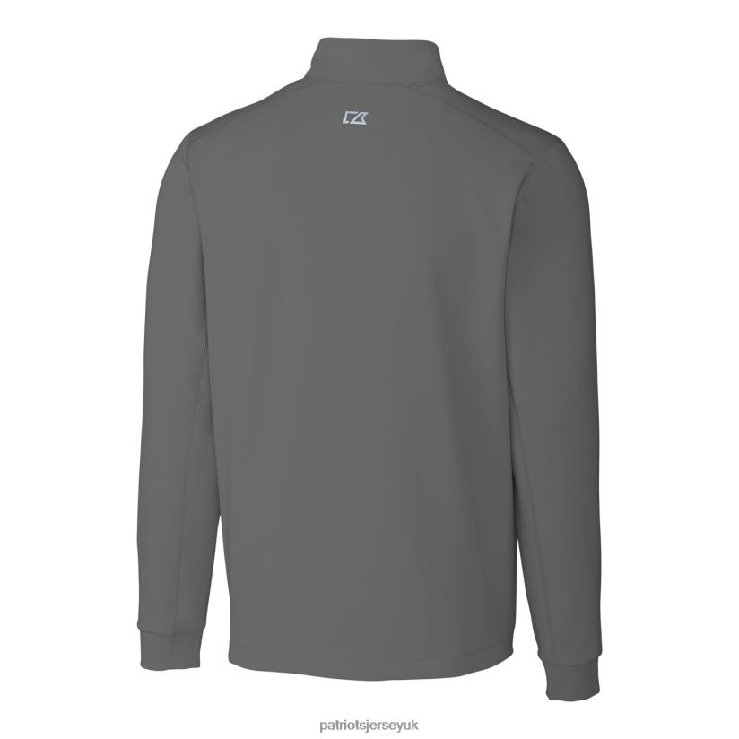 Cutter & Buck Steel Throwback Logo Traverse Stretch Quarter-Zip Big & Tall Pullover Top Men Patriots Jersey Clothing 6B6H8J679