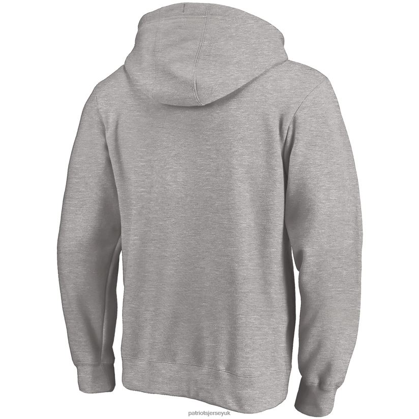 Fanatics Branded Heather Gray Fade Out Fitted Pullover Hoodie Men Patriots Jersey Clothing 6B6H8J716