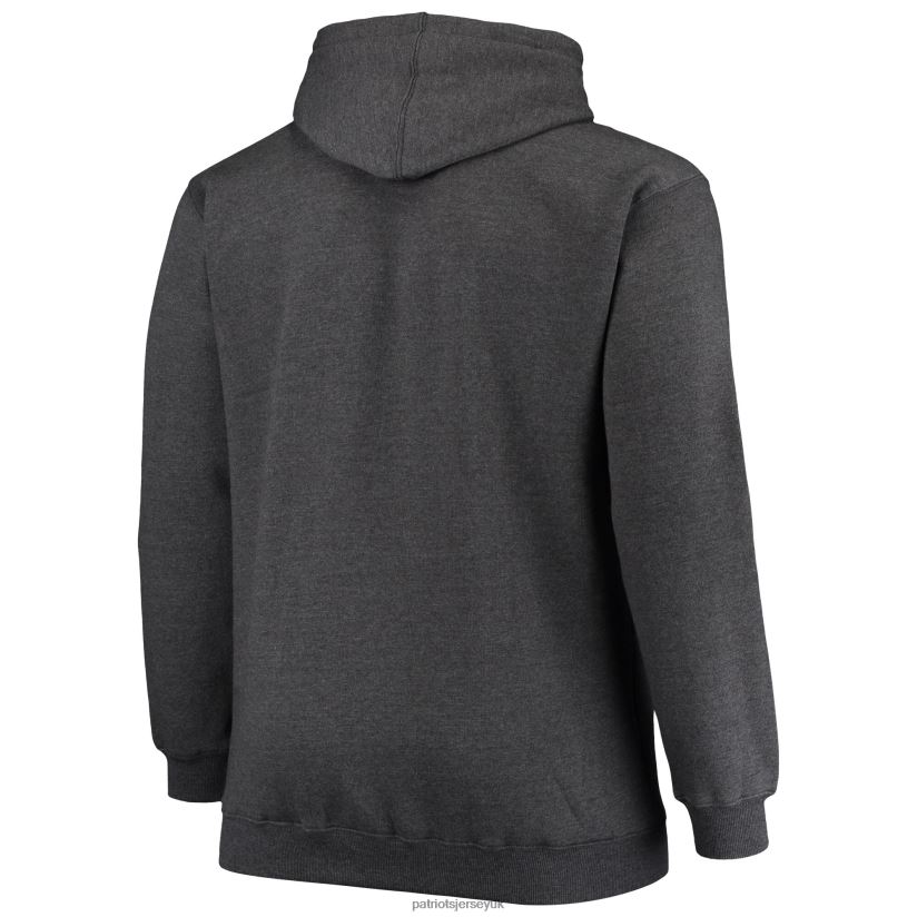 Fanatics Branded Heathered Charcoal Big & Tall Practice Pullover Hoodie Men Patriots Jersey Clothing 6B6H8J799