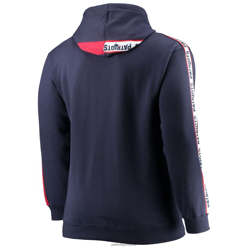 Fanatics Branded Navy Big & Tall Full-Zip Hoodie Men Patriots Jersey Clothing 6B6H8J740