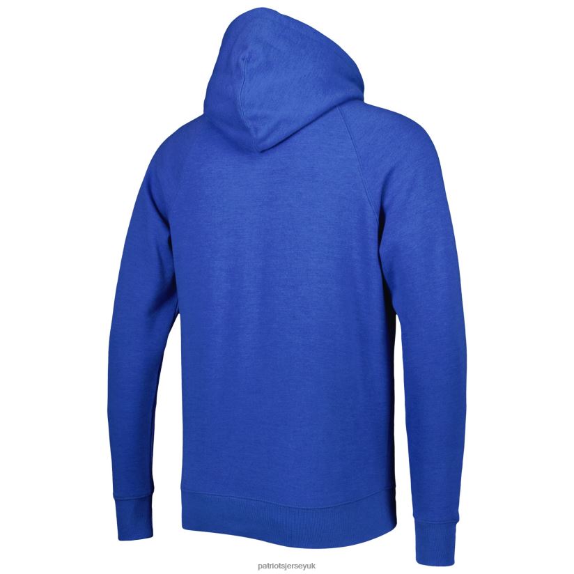 Homage Royal Retro Helmet Tri-Blend Raglan Pullover Hoodie Men Patriots Jersey Clothing 6B6H8J617