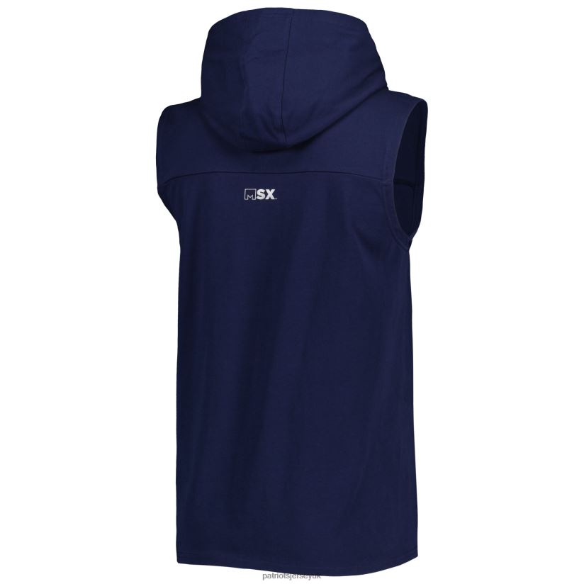 MSX by Michael Strahan Navy Relay Sleeveless Pullover Hoodie Men Patriots Jersey Clothing 6B6H8J576