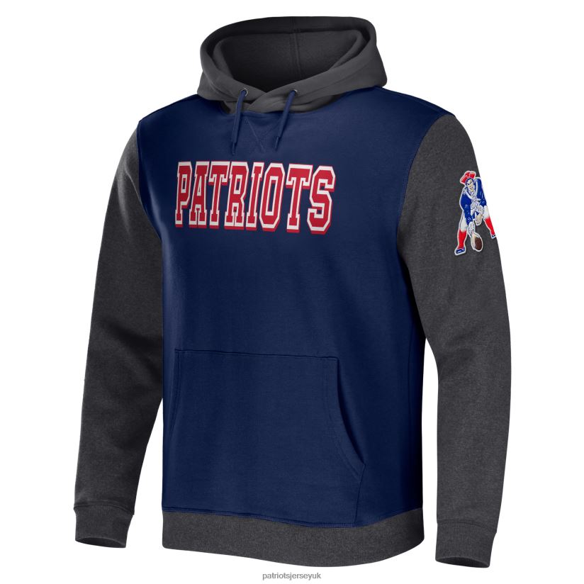 NFL x Darius Rucker Collection by Fanatics Navy/Charcoal Colorblock Pullover Hoodie Men Patriots Jersey Clothing 6B6H8J639