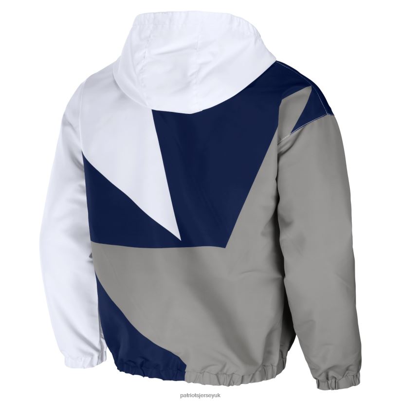 NFL x Staple Navy All Over Print Lightweight Quarter-Zip Jacket Men Patriots Jersey Clothing 6B6H8J586