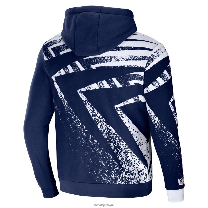 NFL x Staple Navy All Over Print Pullover Hoodie Men Patriots Jersey Clothing 6B6H8J623