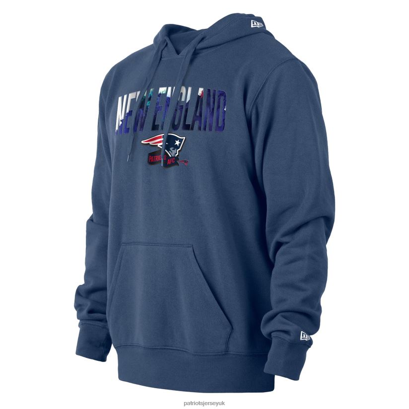 New Era Navy Ink Dye Pullover Hoodie Men Patriots Jersey Clothing 6B6H8J604