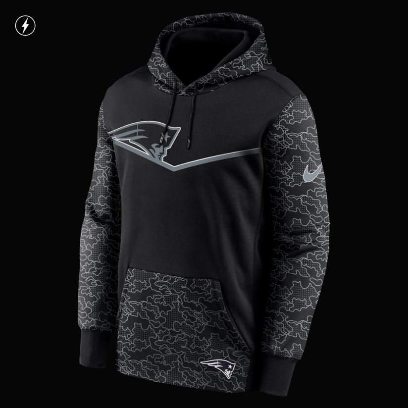 Nike Black RFLCTV Chevron Pullover Hoodie Men Patriots Jersey Clothing 6B6H8J492