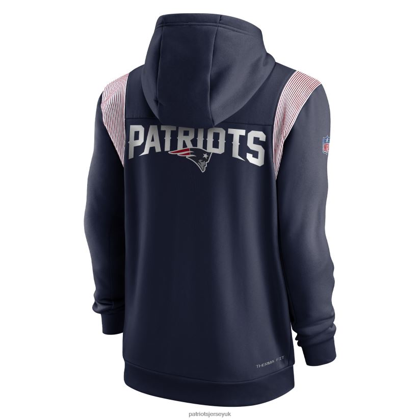 Nike Navy Performance Sideline Lockup Full-Zip Hoodie Men Patriots Jersey Clothing 6B6H8J486
