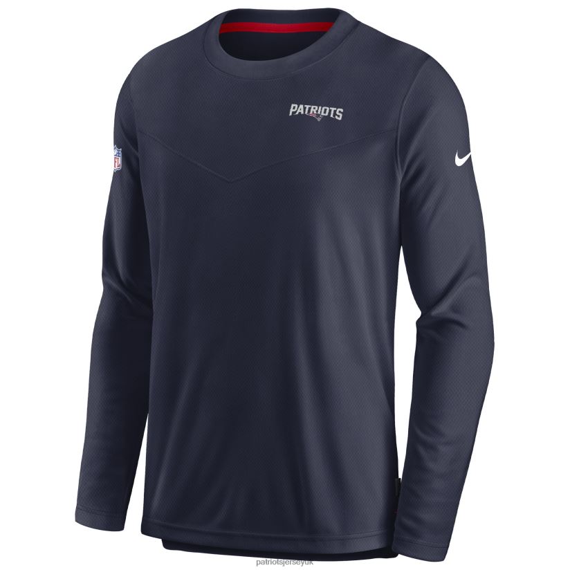 Nike Navy Sideline Lockup Performance Long Sleeve T-Shirt Men Patriots Jersey Clothing 6B6H8J592