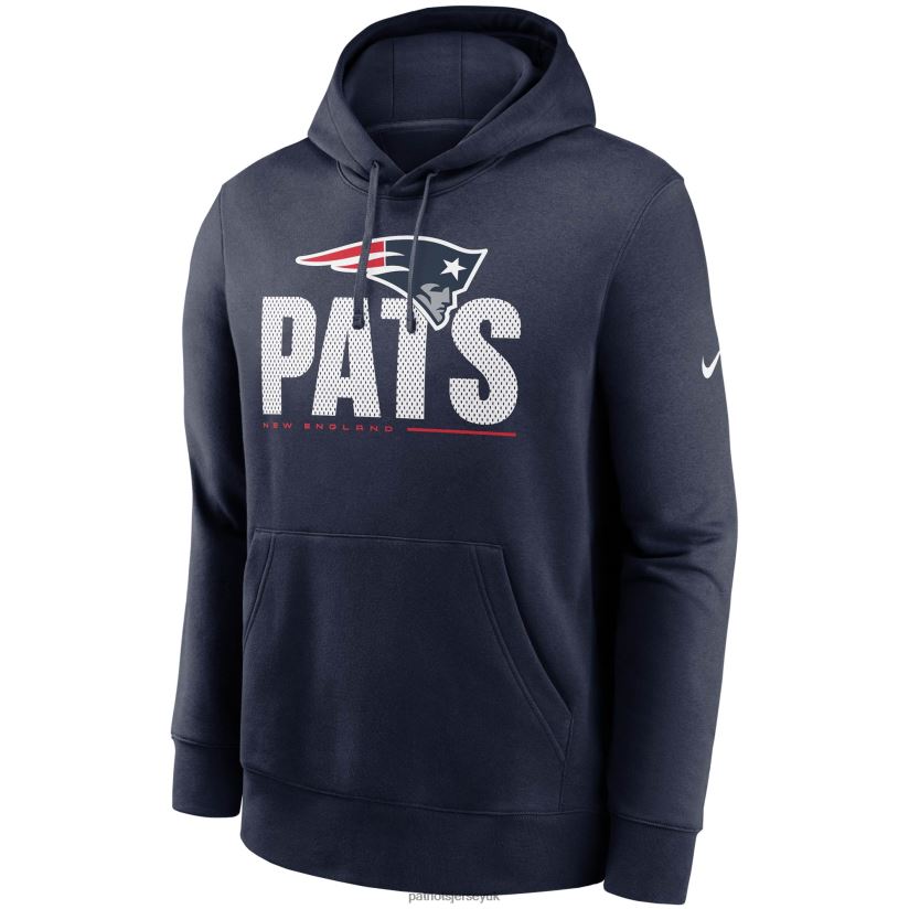 Nike Navy Team Impact Club Pullover Hoodie Men Patriots Jersey Clothing 6B6H8J677