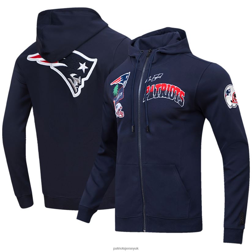 Pro Standard Navy Hometown Full-Zip Hoodie Men Patriots Jersey Clothing 6B6H8J619