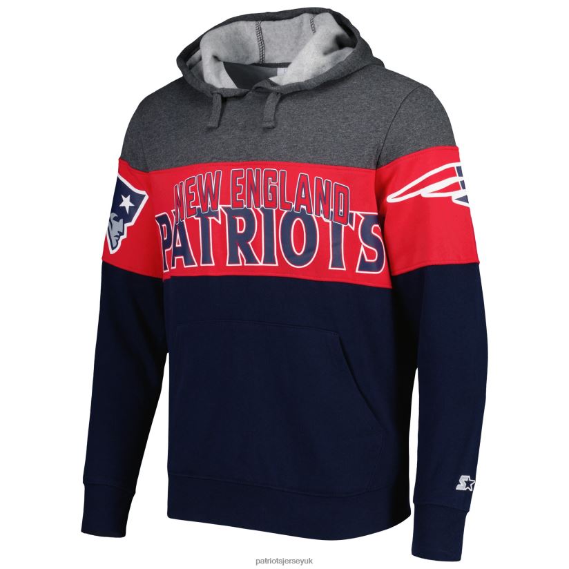Starter Heather Charcoal/Navy Extreme Pullover Hoodie Men Patriots Jersey Clothing 6B6H8J517