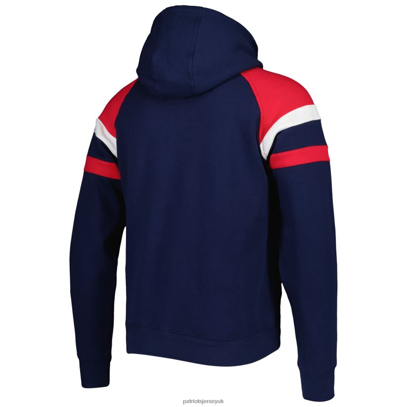 Starter Navy Draft Fleece Raglan Pullover Hoodie Men Patriots Jersey Clothing 6B6H8J577