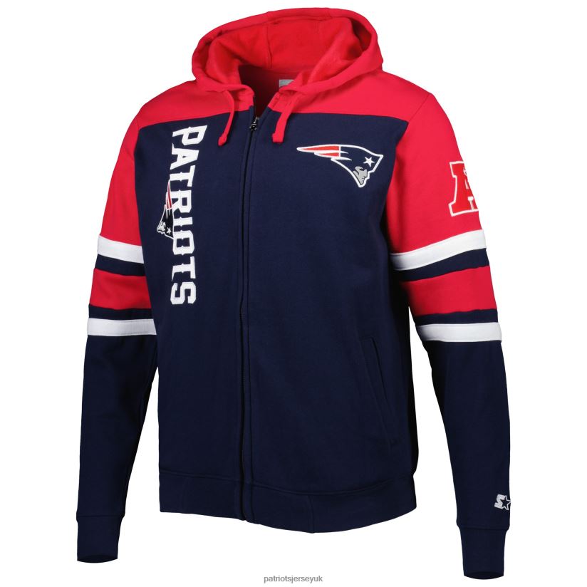 Starter Navy Extreme Full-Zip Hoodie Jacket Men Patriots Jersey Clothing 6B6H8J510