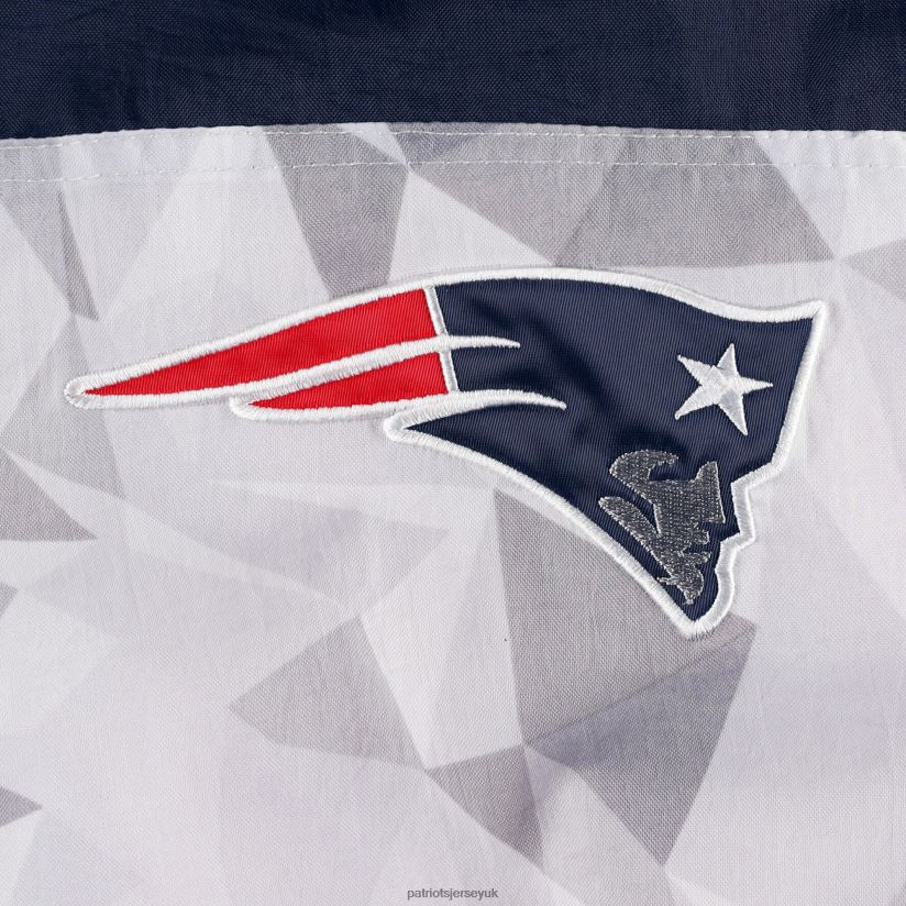 Starter White/Navy Thursday Night Gridiron Raglan Half-Zip Hooded Jacket Men Patriots Jersey Clothing 6B6H8J490