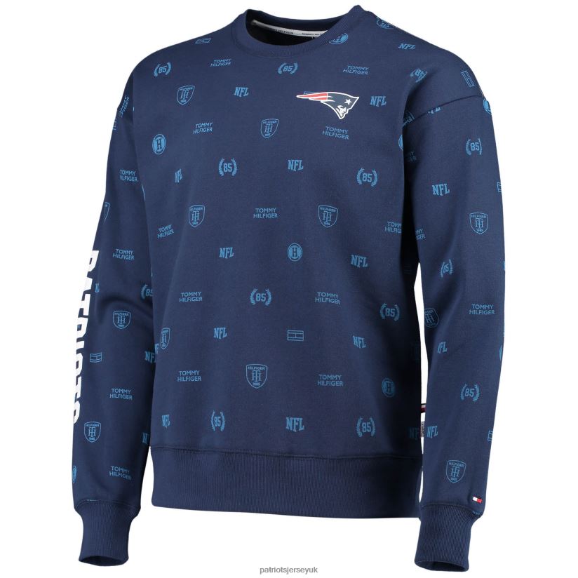 Tommy Hilfiger Navy Reid Graphic Pullover Sweatshirt Men Patriots Jersey Clothing 6B6H8J744