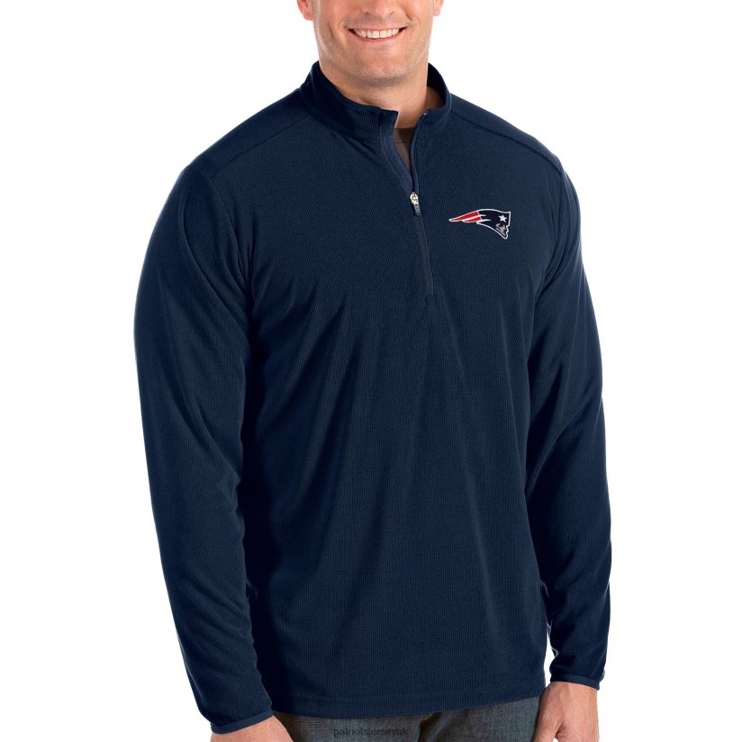 Antigua Navy Primary Logo Glacier Big & Tall Quarter-Zip Pullover Jacket Men Patriots Jersey Clothing 6B6H8J2130