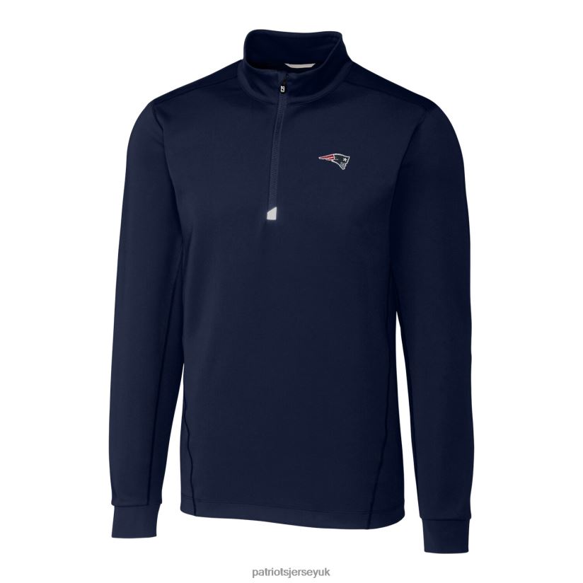 Cutter & Buck Navy Big & Tall Traverse Half-Zip Pullover Jacket Men Patriots Jersey Clothing 6B6H8J2104