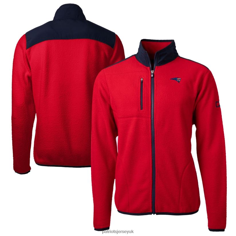 Cutter & Buck Red Big & Tall Team Cascade Eco Sherpa Fleece Full-Zip Jacket Men Patriots Jersey Clothing 6B6H8J2110