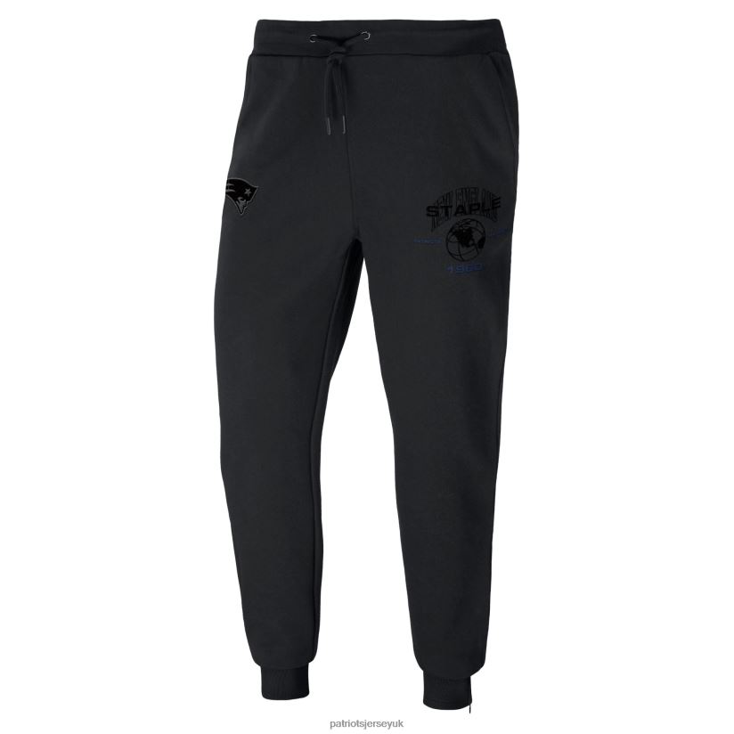 NFL x Staple Black Globe Fleece Pants Men Patriots Jersey Clothing 6B6H8J1249