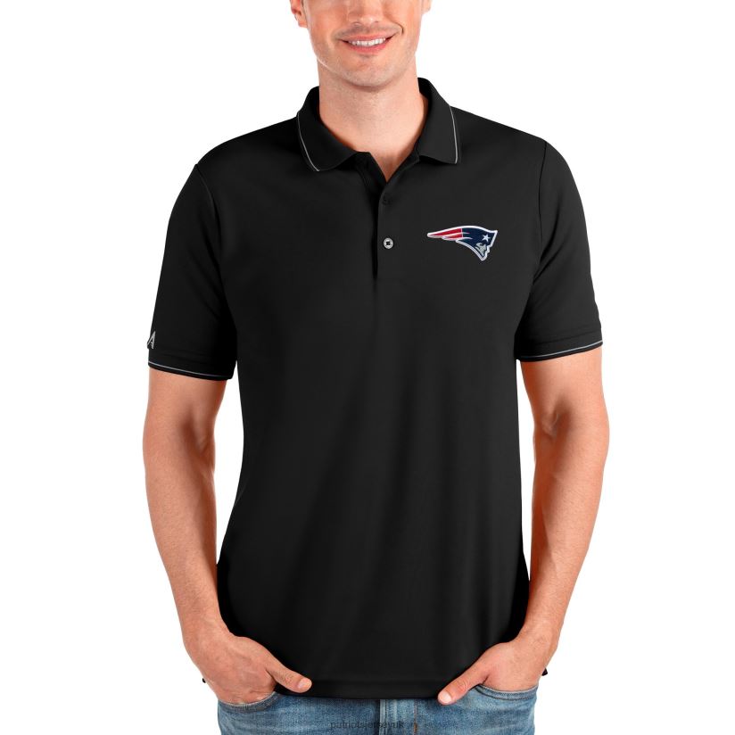 Antigua Black Affluent Polo Men Patriots Jersey Clothing 6B6H8J1343