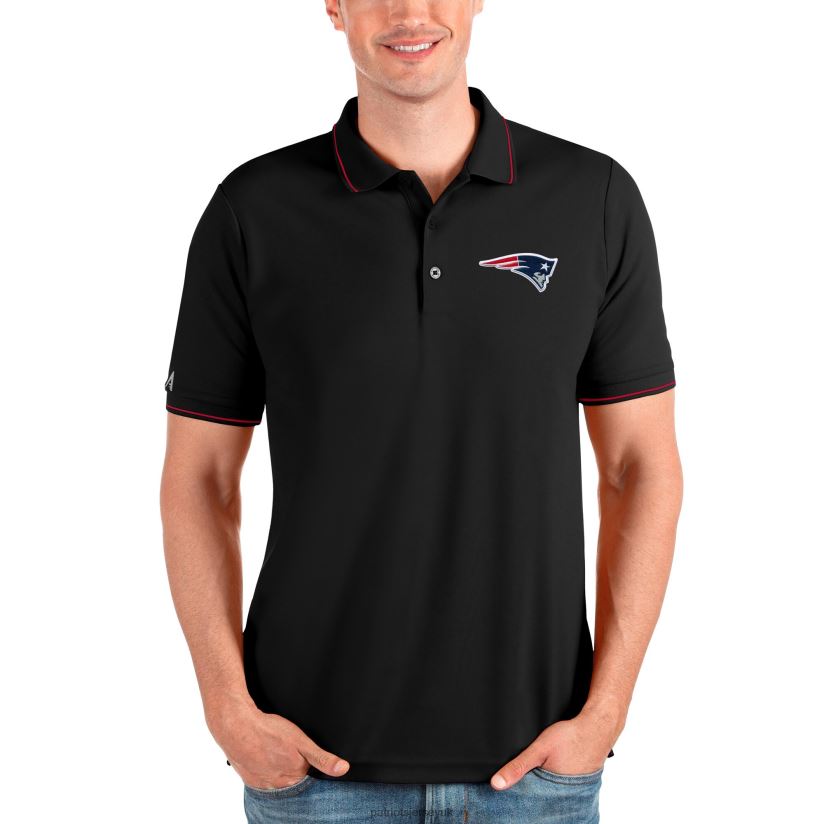 Antigua Black Affluent Polo Men Patriots Jersey Clothing 6B6H8J1385