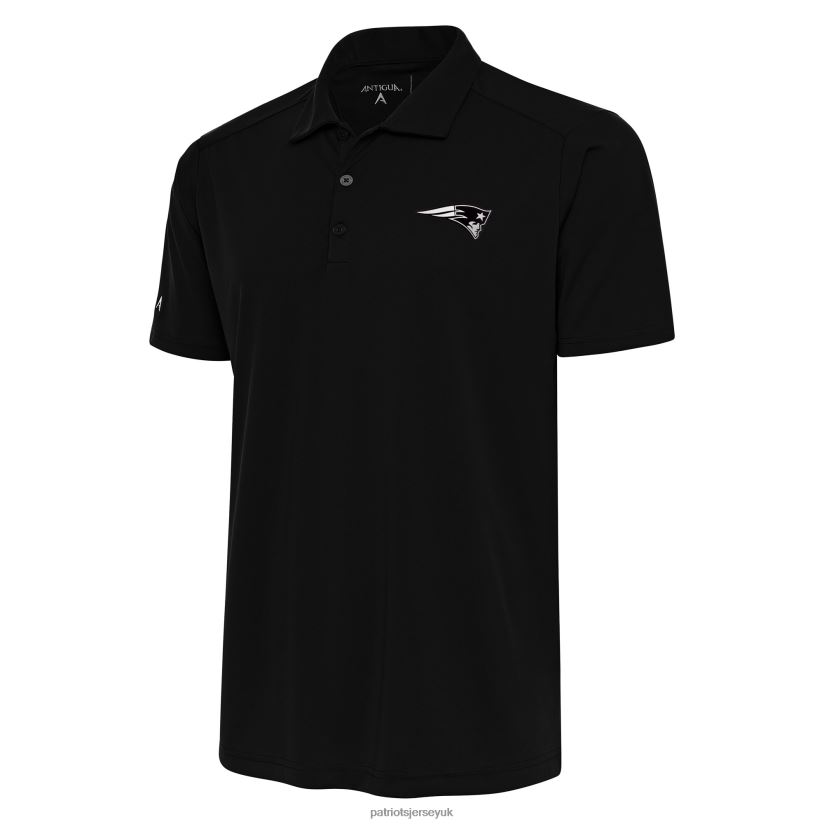 Antigua Black Metallic Logo Big & Tall Tribute Polo Men Patriots Jersey Clothing 6B6H8J1535