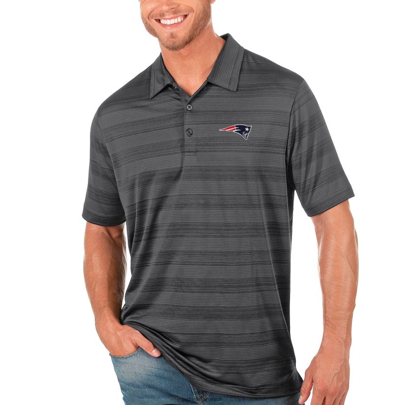 Antigua Charcoal Compass Polo Men Patriots Jersey Clothing 6B6H8J1580