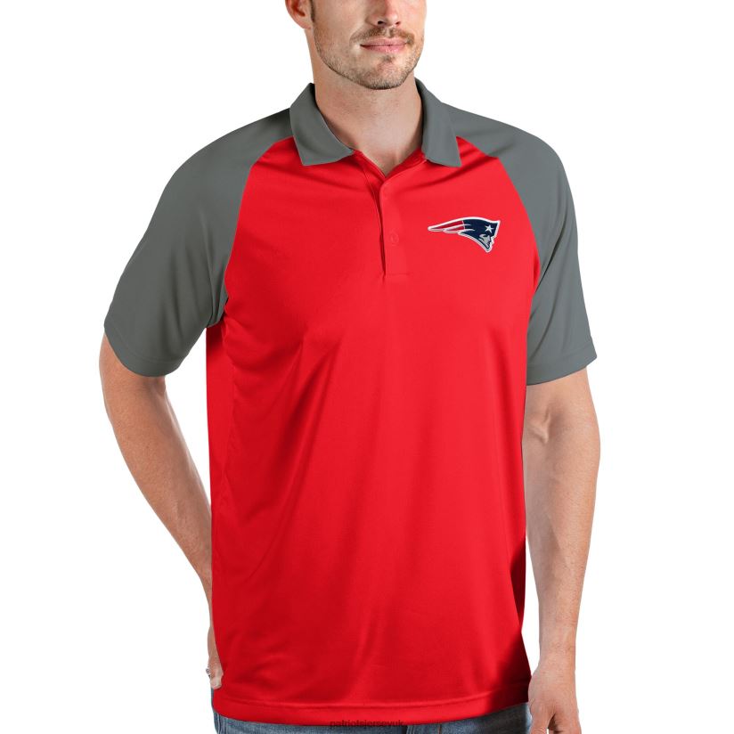 Antigua Red/Steel Nova Polo Men Patriots Jersey Clothing 6B6H8J1393