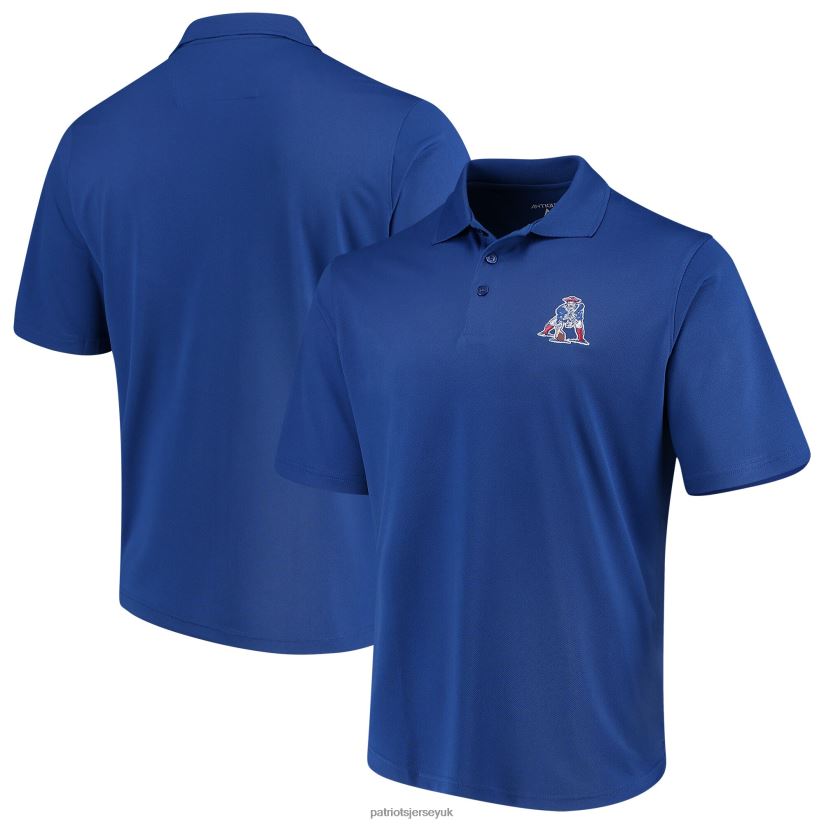 Antigua Royal Throwback Pique Polo Men Patriots Jersey Clothing 6B6H8J1383