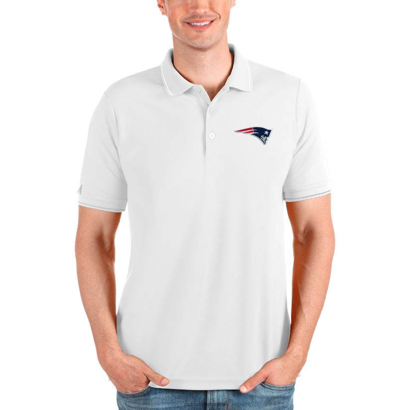 Antigua White Affluent Polo Men Patriots Jersey Clothing 6B6H8J1377