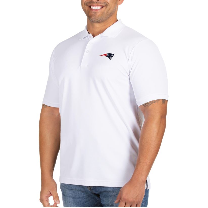 Antigua White Big & Tall Legacy Pique Polo Men Patriots Jersey Clothing 6B6H8J1496