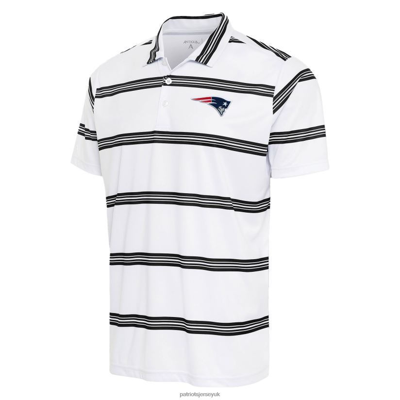 Antigua White/Black Groove Polo Men Patriots Jersey Clothing 6B6H8J1342