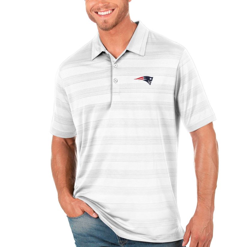 Antigua White Compass Polo Men Patriots Jersey Clothing 6B6H8J1579