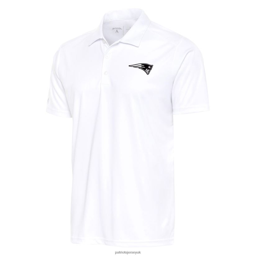 Antigua White Metallic Logo Apex Polo Men Patriots Jersey Clothing 6B6H8J1558