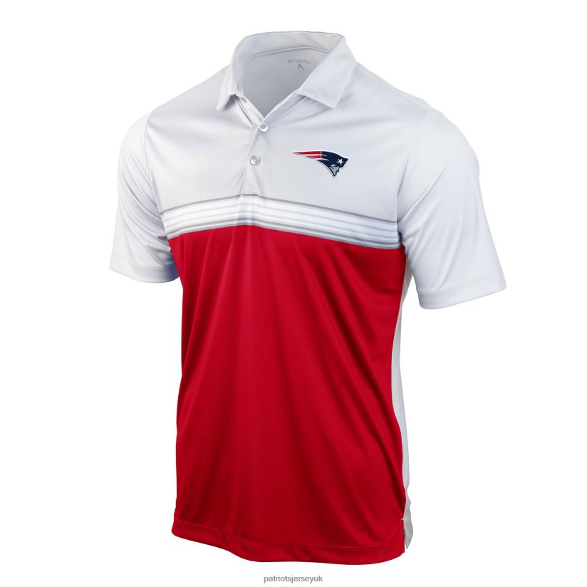 Antigua White/Red Answer Polo Men Patriots Jersey Clothing 6B6H8J1445