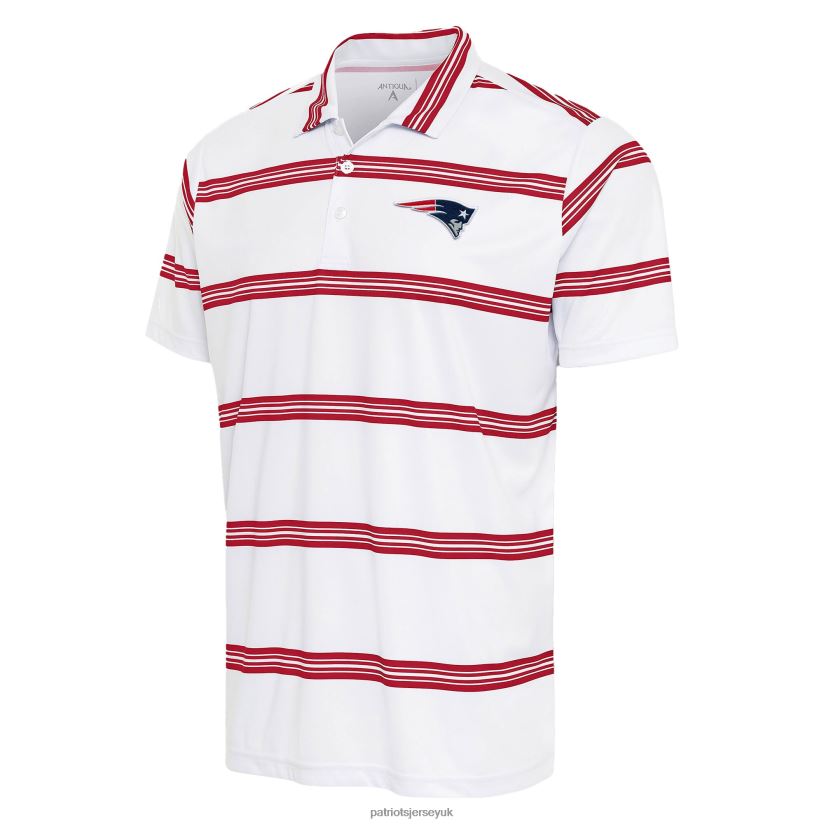 Antigua White/Red Groove Polo Men Patriots Jersey Clothing 6B6H8J1515